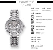 Luxury Stainless Steel Quartz Watch for Women with Diamond Bracelet Waterproof Fashion Wristwatch