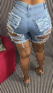 2025 Summer New High Waist Women's Ripped Denim Shorts Fashion Stretch Slim Fit Jeans Shorts Ladies Sexy Shorts