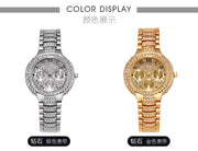 Luxury Stainless Steel Quartz Watch for Women with Diamond Bracelet Waterproof Fashion Wristwatch