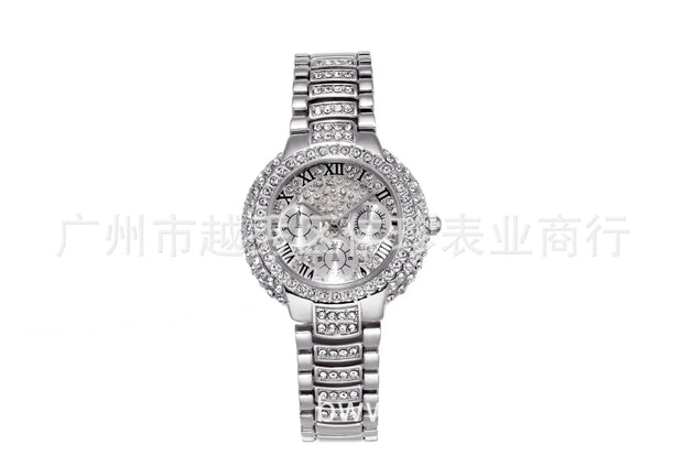 Luxury Stainless Steel Quartz Watch for Women with Diamond Bracelet Waterproof Fashion Wristwatch