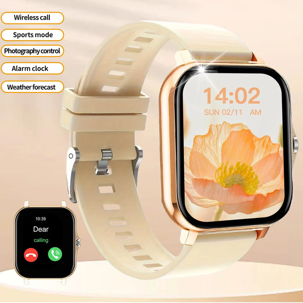 Bluetooth Smart Watch for Android with Touch Dial Sports Music Fitness Tracker Short Eye-Catching Design