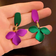 New Fashionable And Exquisite Retro Exaggerated Flower Shape Lacquered Earrings For Temperament Ladies Jewelry Gifts Wholesale