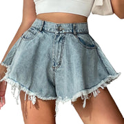 Denim Shorts for Women Summer Beach Fashion Loose Wide Leg Jeanette Casual Style Shorts