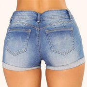 Fabulous Short Jeans Pure Colors Denim Shorts Button Simple Denim Shorts  Slim Fit