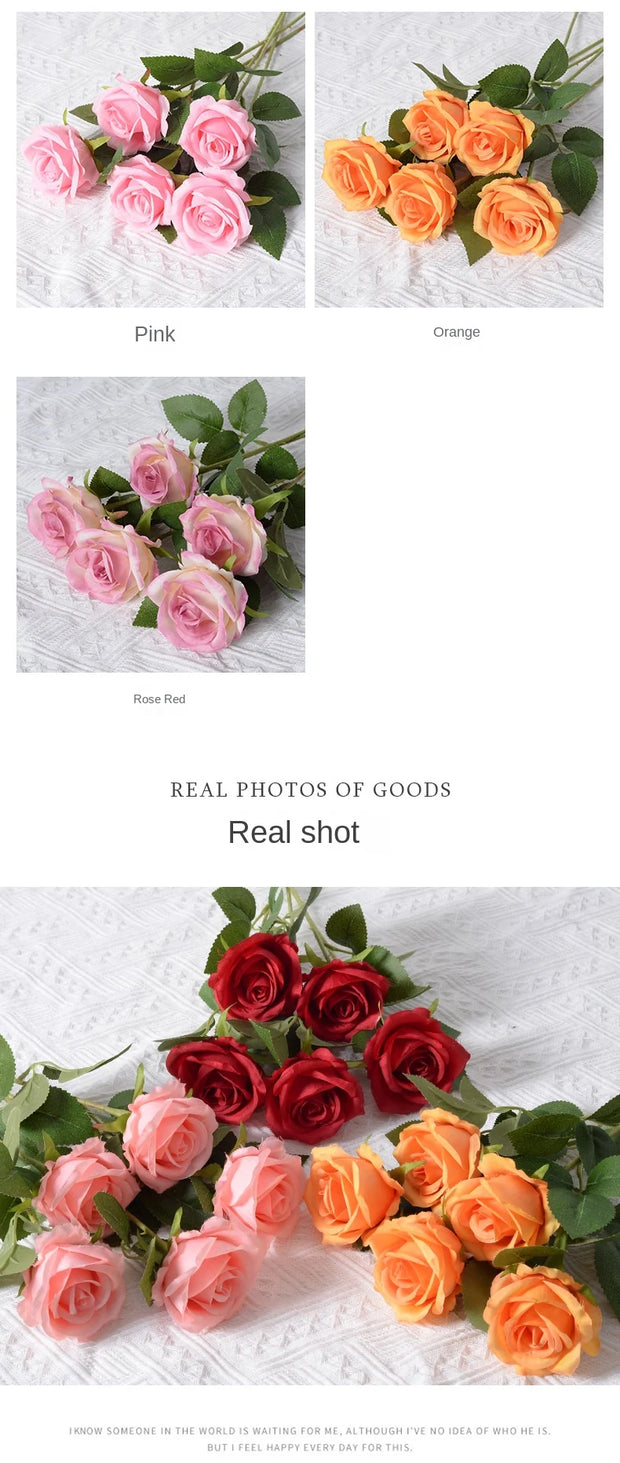 51cm Artificial Rose Flower Valentine's Day Home Wedding Decoration Simulation Flower Fake Flower Feel Flannel Rose