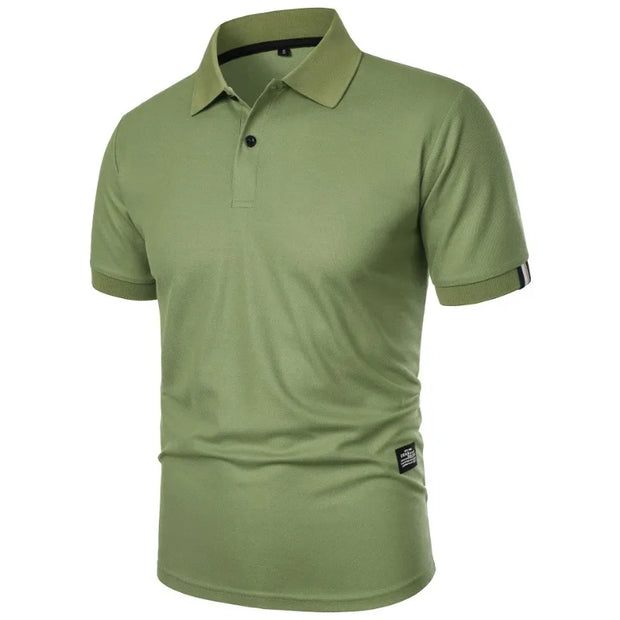 New Solid Color Polo Shirt Men's Short Sleeve Button Tshirts Lapel Lightweight  Streetwear Sport Casual Tops