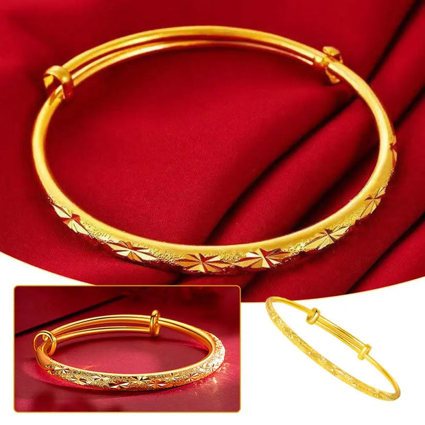 Gold Colour Bracelet Women's Open Glossy Classic All Over The Sky Star Bangles Bracelet For Women Luxury Imitation Gold Jewelry