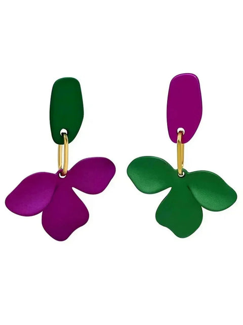 New Fashionable And Exquisite Retro Exaggerated Flower Shape Lacquered Earrings For Temperament Ladies Jewelry Gifts Wholesale