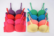 New Women's Cotton Bra Fashion Push Up Comfort Underwear Sexy Solid Color Half Cup Brassiere Small Chest Female Sexy Lingerie