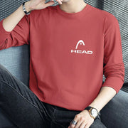 2024 HEAD Brand New Men's T-Shirts Long Sleeve Slim Men T-Shirt Young Man Pure Color Tops Tees Shirt O-Neck For Male Boys Tshirt