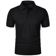 New Solid Color Polo Shirt Men's Short Sleeve Button Tshirts Lapel Lightweight  Streetwear Sport Casual Tops