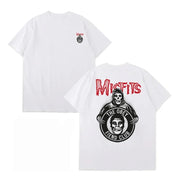 Punk Skull Misfits Band Graphic T-Shirt Unisex Short Sleeve 100% Cotton Cool Design Streetwear Top for Men