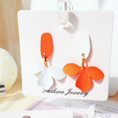 New Fashionable And Exquisite Retro Exaggerated Flower Shape Lacquered Earrings For Temperament Ladies Jewelry Gifts Wholesale