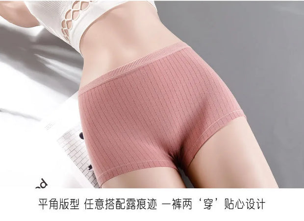 Women Boxers Underwear Cotton Ladies Safety Pants Female Seamless Underpants Solid Cozy Sexy Lingerie