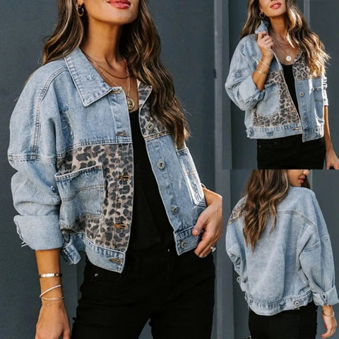 Quality Women's Denim Jackets Casual Long Sleeve Lapel Button Down for Fall Winter Slim Fit Chest Pocket Coat