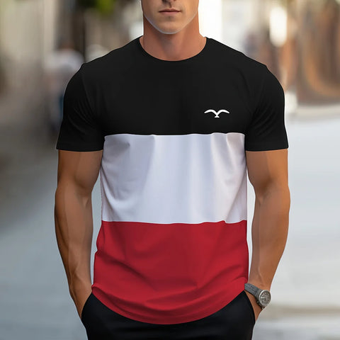 2024 Simple Casual Men's Clothing Men's T Shirt With Logo Short Sleeve Crew Neck Soft Fitted Tees Fresh Classic Basic Tshirts