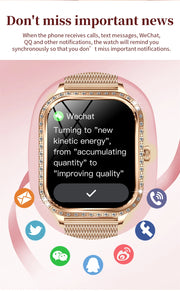 Women's Smart Watch Heart Rate & Blood Pressure Monitor Music Playback AI Voice Sports BT Calling for Xiaomi Huawei