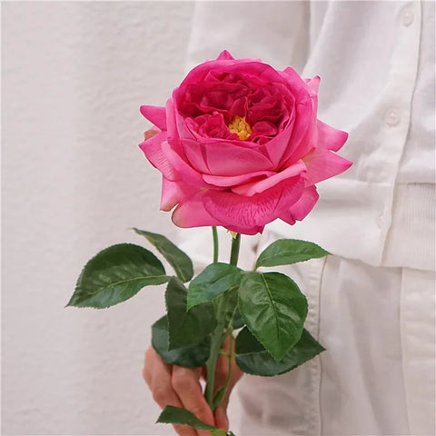 5Pcs Feel Moist Austin Latex Rose Real Touch Artificial Flowers Luxury Home Decoration Party Event Wedding Roses Floral Bouquet