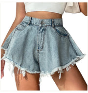 Denim Shorts for Women Summer Beach Fashion Loose Wide Leg Jeanette Casual Style Shorts