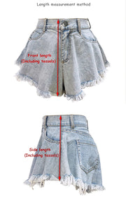 Denim Shorts for Women Summer Beach Fashion Loose Wide Leg Jeanette Casual Style Shorts