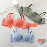 Seamless Sexy Bras Push Up Wireless Lingerie One-pieces Gather Convertible Straps Underwear for Women Solid Color