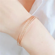 Plated 14K Rose Gold Three-layer Charm Bracelet Fashion Classic Creative Wedding Jewelry Women Accessories