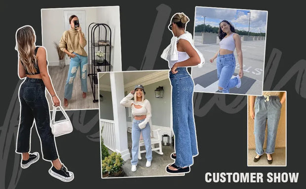 High Waist Wide Leg Denim Straight Jeans for Women Y2K Hip-hop Streetwear Loose Fit Colorblocked Design Short Length