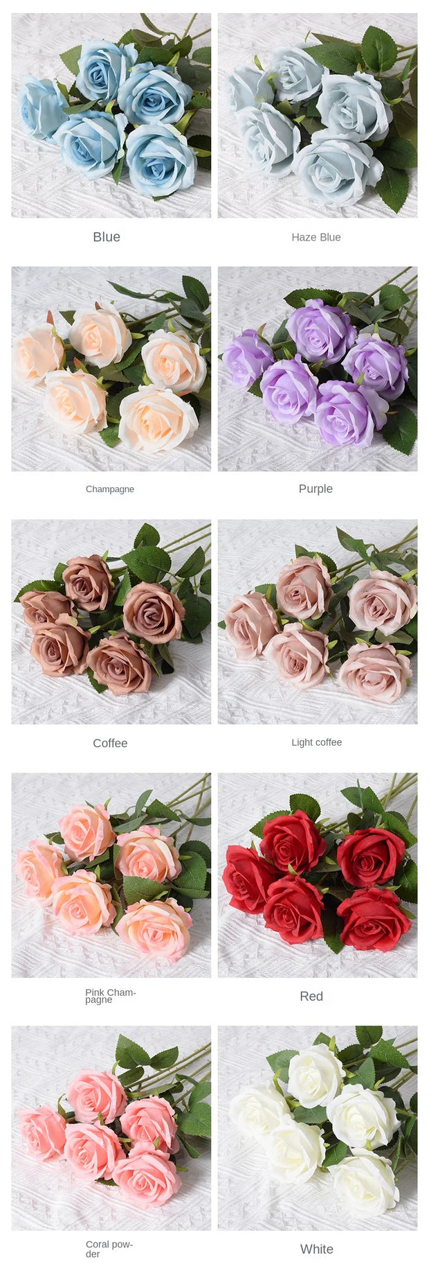 51cm Artificial Rose Flower Valentine's Day Home Wedding Decoration Simulation Flower Fake Flower Feel Flannel Rose