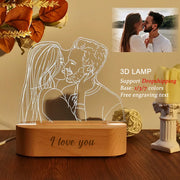 Dropshipp Personalized 3D Photo Lamp Engraving Base Custom Valentine's Day Anniversary Birthday Christmas 3D Night Lights Gifts