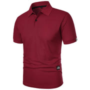 New Solid Color Polo Shirt Men's Short Sleeve Button Tshirts Lapel Lightweight  Streetwear Sport Casual Tops