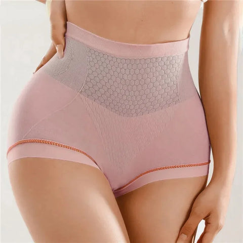 High Waist Women Panties Flat Belly Shaping Briefs Breathable Mesh Transparent Knickers Tummy Hip Lift Underpants