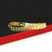 12MM 24K Pure Gold Color Bracelets for Men Women Chain Bracelet Bangles Wristband African Gold Jewelry