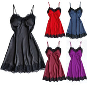 Home Pjamas Women's Sexy V-neck Lace Strap Pajamas Available in Multiple Colors Sleepwear Women Sexy Sleepwear Dress