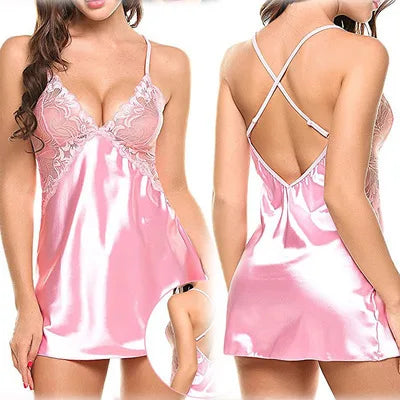 New Sexy Exotic Sets Women Temptation Thin Lingerie Dress with Garters See Through Lingerie Set Lace Exotic Costumes Babydolls