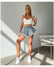 Denim Shorts for Women Summer Beach Fashion Loose Wide Leg Jeanette Casual Style Shorts