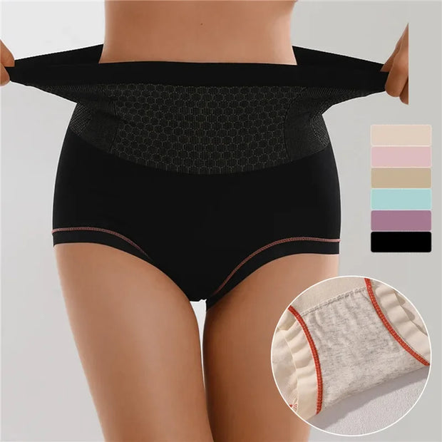 High Waist Women Panties Flat Belly Shaping Briefs Breathable Mesh Transparent Knickers Tummy Hip Lift Underpants