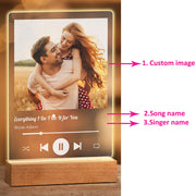 Personalized Spotify Song Plaque with Photo Birthday Valentine Gift Custom Acrylic Music Board Couples Gift with Code and Text