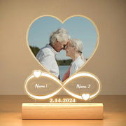 Custom Couples Gifts Acrylic Plaque Picture Frame with Photo Personalized Photo Frame with Night Light Anniversary Wedding Gifts