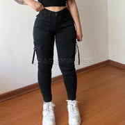 High Waist Skinny Jeans for Women Casual Wash Cargo Pants Retro Y2K Style Autumn Winter Legging Denim Trousers