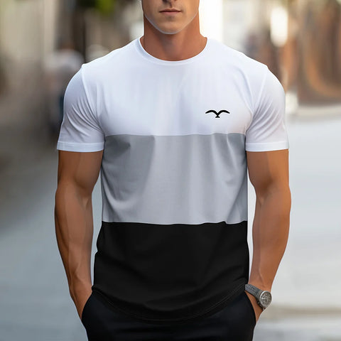 2024 Simple Casual Men's Clothing Men's T Shirt With Logo Short Sleeve Crew Neck Soft Fitted Tees Fresh Classic Basic Tshirts