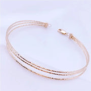 Plated 14K Rose Gold Three-layer Charm Bracelet Fashion Classic Creative Wedding Jewelry Women Accessories