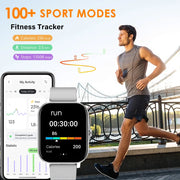 Bluetooth Smart Watch for Android with Touch Dial Sports Music Fitness Tracker Short Eye-Catching Design