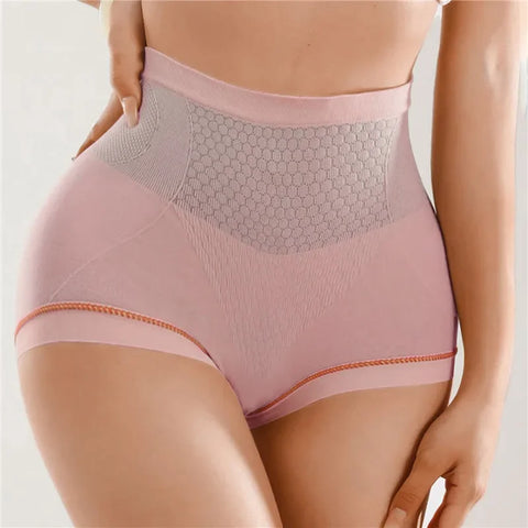 High Waist Women Panties Flat Belly Shaping Briefs Breathable Mesh Transparent Knickers Tummy Hip Lift Underpants