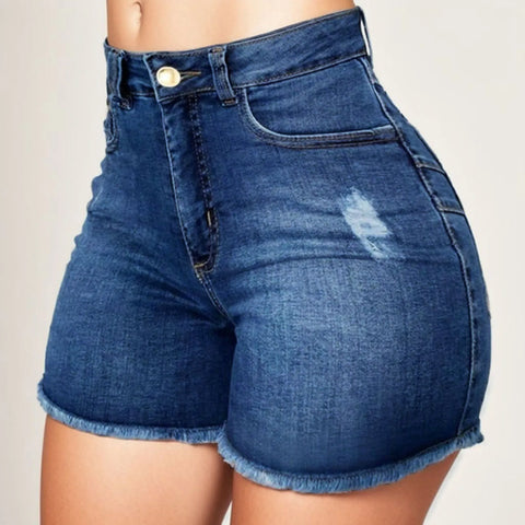 2024 Chic Women's Summer High Waisted Mini Denim Shorts: Sexy Bodycon Skirt for Club Party Wear Slim Fit