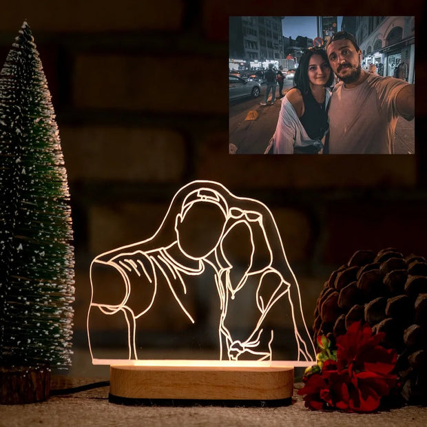 Dropshipp Personalized 3D Photo Lamp Engraving Base Custom Valentine's Day Anniversary Birthday Christmas 3D Night Lights Gifts