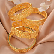 Ethiopian Gold Color Bangle for Women Eye Catching Short African Jewelry Bracelet for Girls Wedding Gift from Middle East