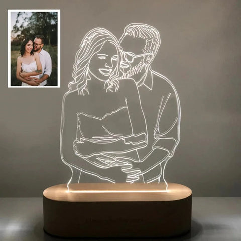 Dropshipp Personalized 3D Photo Lamp Engraving Base Custom Valentine's Day Anniversary Birthday Christmas 3D Night Lights Gifts