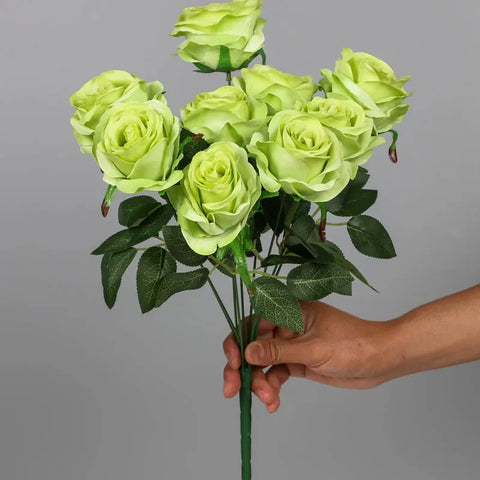 9Head Artificial Roses Bride Wedding Home Decor Holding Roses Bouquet of Large Roses Artificial Rose Bouquet