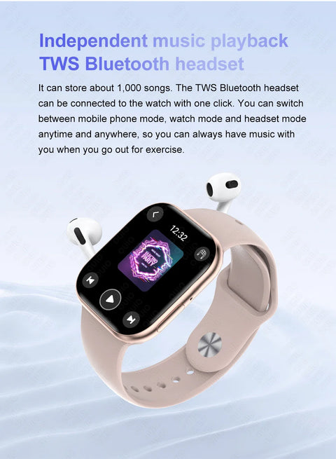 Apple Watch 10 Mini Smart Watch Men 3D Surround Music Video NFC Bluetooth Call Android Compatible Short and Eye Catching