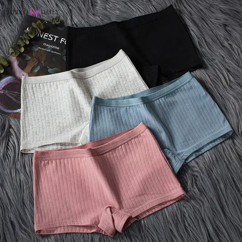 Women Boxers Underwear Cotton Ladies Safety Pants Female Seamless Underpants Solid Cozy Sexy Lingerie